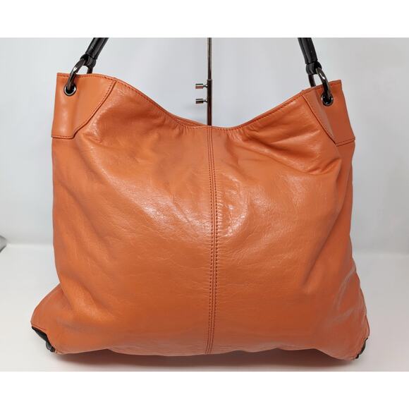 Latico Salmon Espresso Orange Rosie Leather Shoulder Bag Purse - Picture 2 of 16